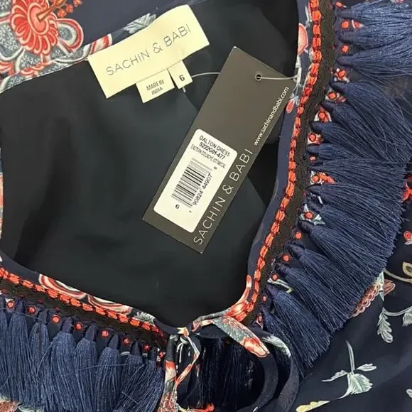 NWT Sachin + Babi Dalton Eastern Gouache Botanical Dress – Sz 6 - Picture 12 of 12